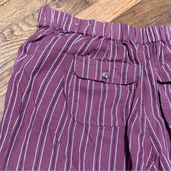Maurices Rust White Striped Linen Rayon Elastic Waist Pants Size Large Nautical - Picture 10 of 16